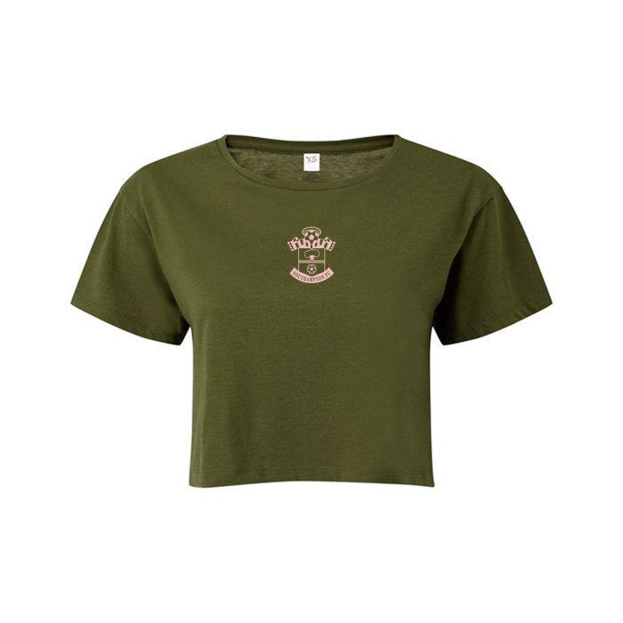 SAINTS WOMENS CROP T-SHIRT OLIVE SAINTS WOMENS CROP T-SHIRT OLIVE